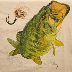 Guy Harvey Largemouth Bass Fish Art T-Shirt